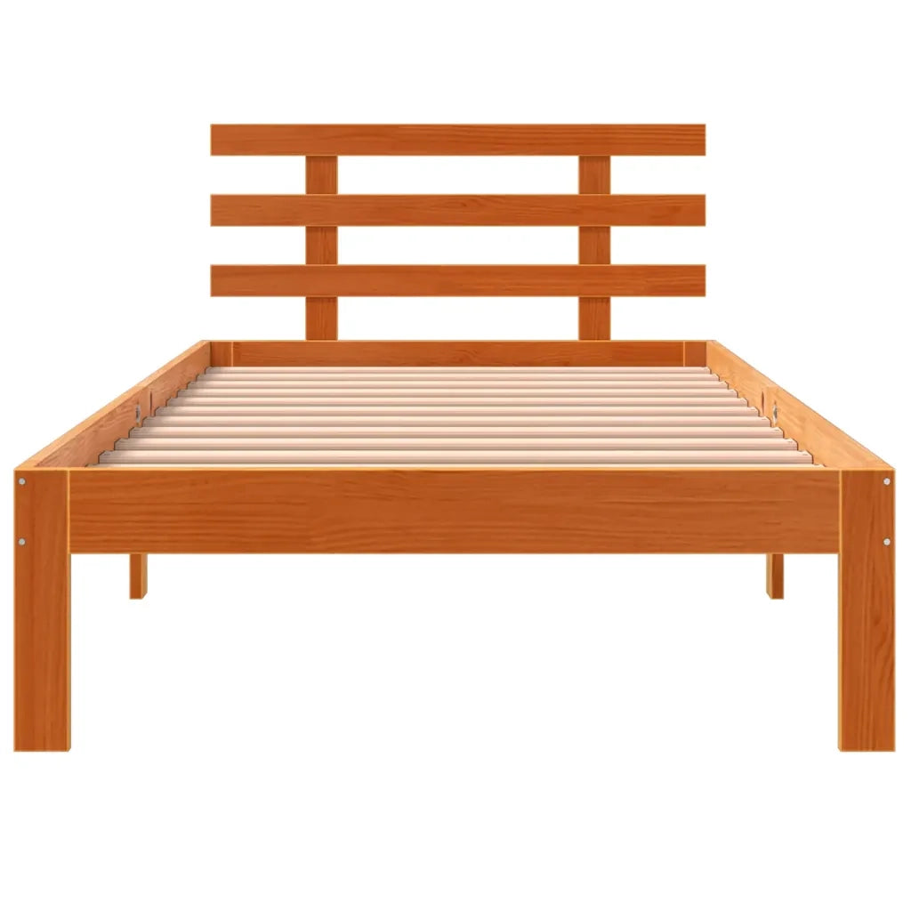 Letto senza Materasso Marrone Cera 100x200 cm in Legno di Pino