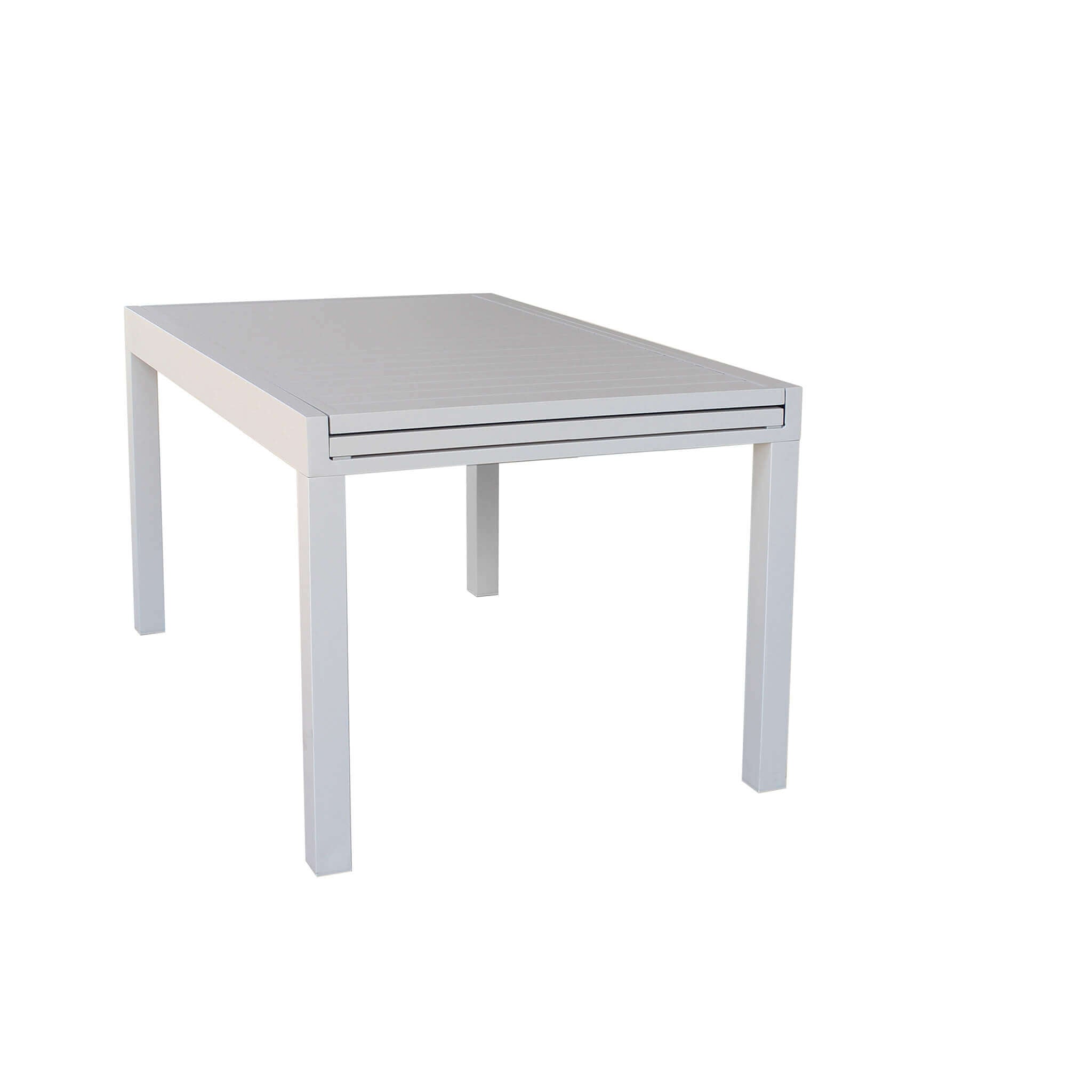 DEREK - set tavolo da giardino con sedie in alluminio cm 135/270x90x75 h