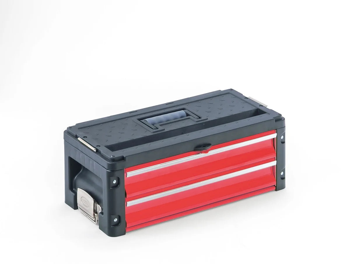 Modulo di estensione per cassetta portautensili a 2 cassetti rosso