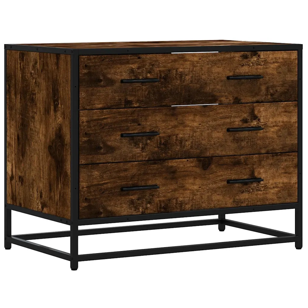 Cassettiera Rovere Fumo 70x41x56 cm in Legno Multistrato 849076