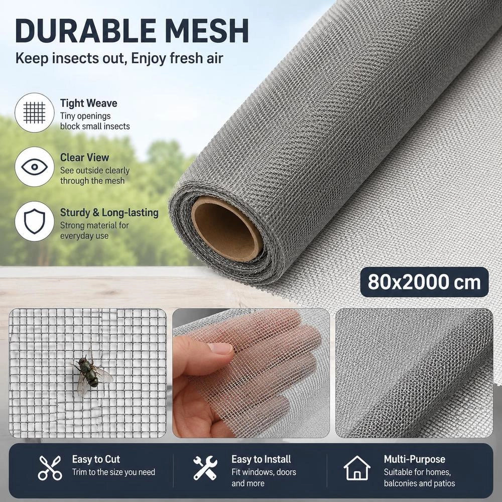 Stainless Steel Fly Screen 80x2000 Cm Silver