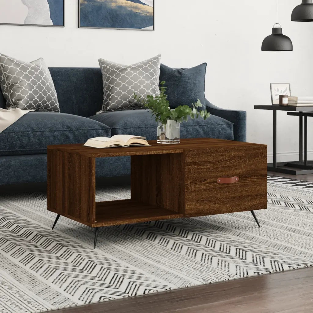 Tavolino da salotto | Tavolino da caff¨¨ | Tavolino da Soggiorno Rovere Marrone 90x50x40cm Legno Multistrato