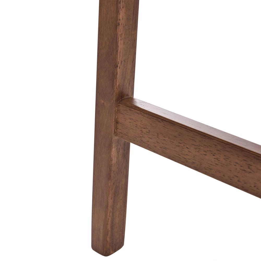 Set di 2 sedie da bar in legno di gomma beige con seduta imbottita in poliestere Legno scuro