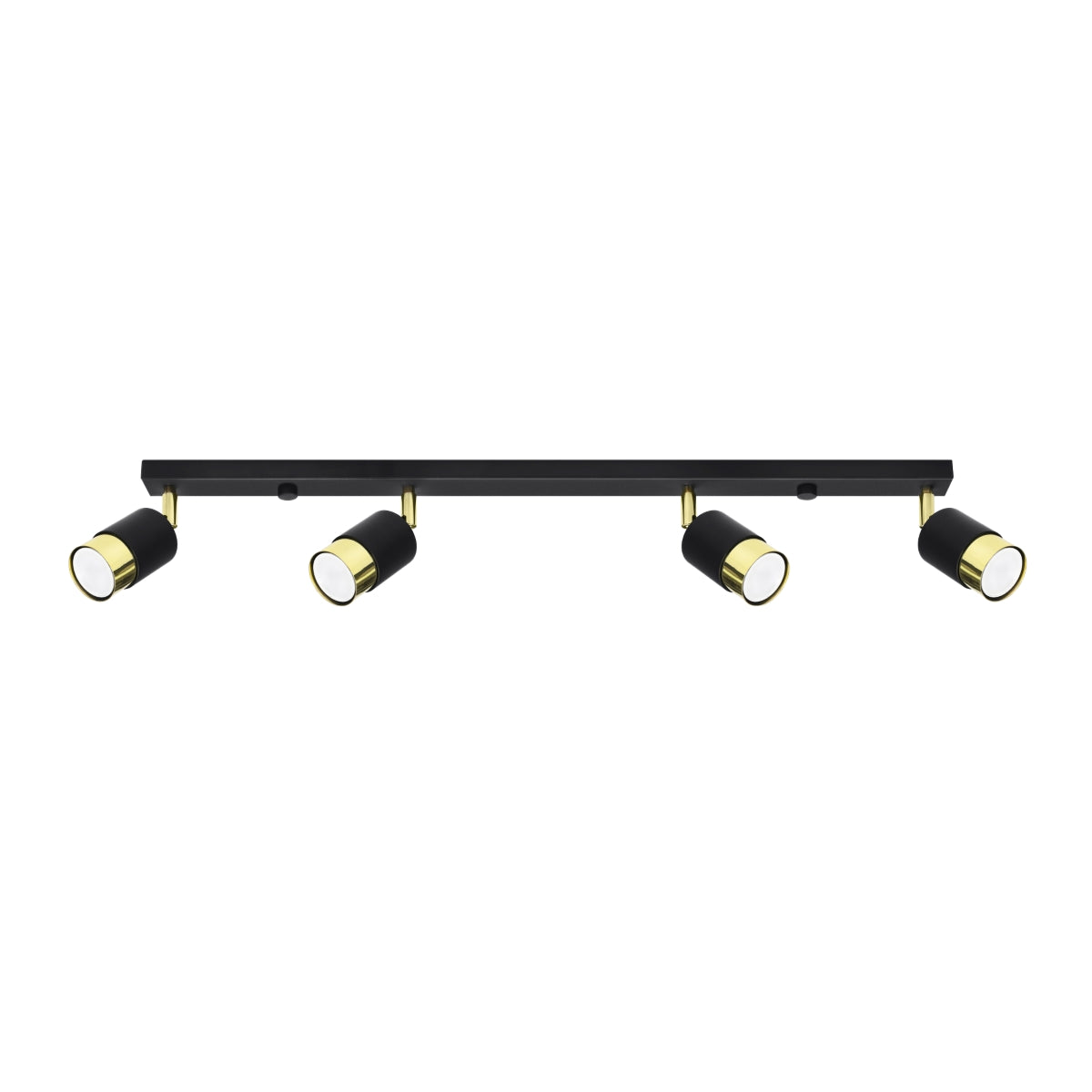 Lampada da soffitto a LED moderna in acciaio nero e oro regolabile a 4 luci Nero