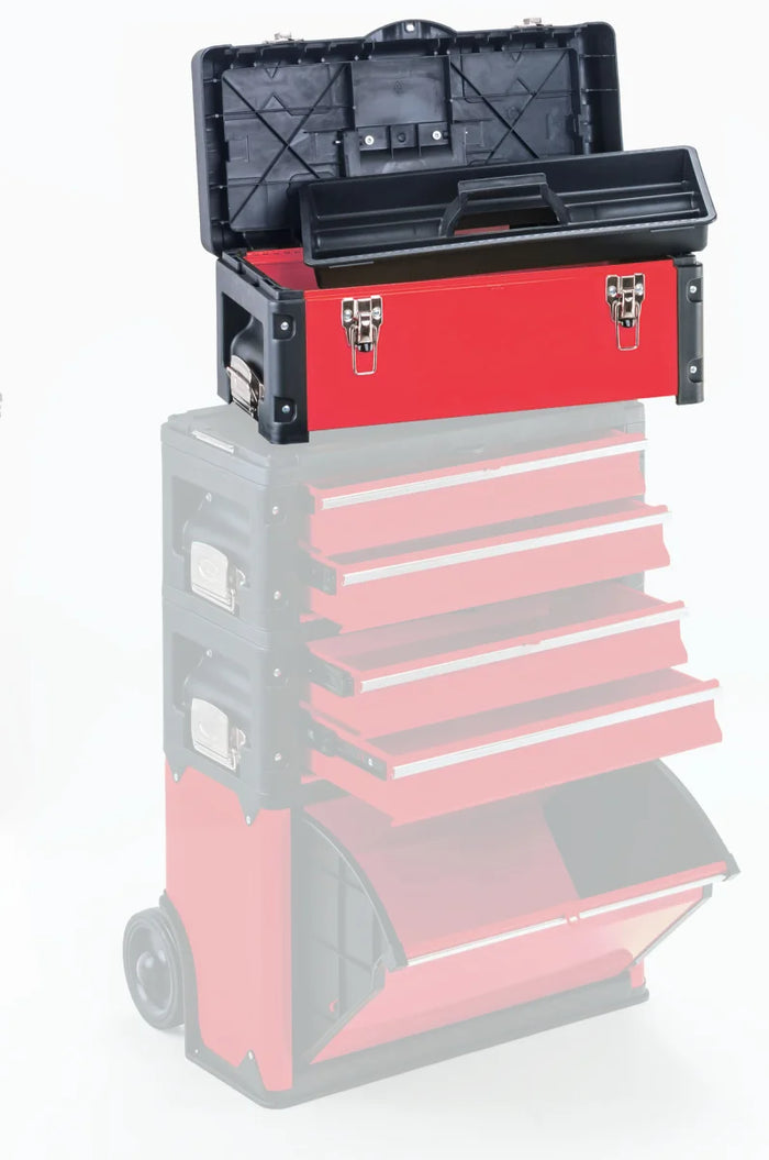 Cassetta portautensili, bauletto trolley rosso
