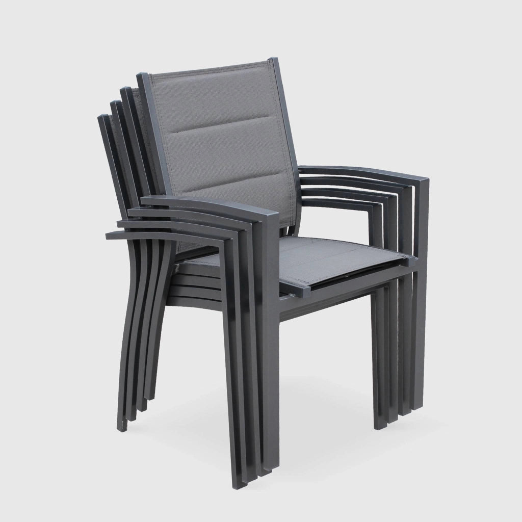 Set tavolo da giardino allungabile in alluminio con 8 sedie, antracite