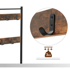 Appendiabiti Valora HSR41BX Organizzatore per corridoio in metallo marrone rustico