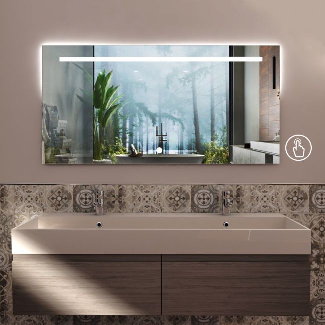 Specchio da Bagno Rettangolare 120 x 60 cm Made Italy - Versione standard