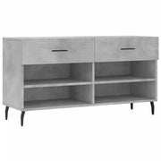 Panca Porta Scarpe | Scarpiera | Mobile per scarpe Grigio Cemento 102x35x55cm Legno Multistrato