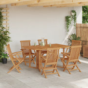 Set da pranzo da giardino in 7 pezzi in legno massello di teak