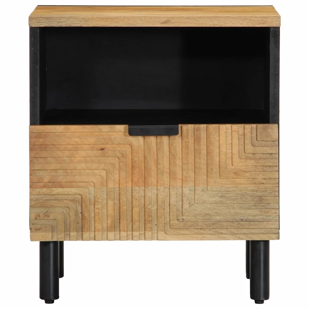 Comodino-Tavolino da notte Marrone 40x33x46 cm in Legno Massello di Mango 764381