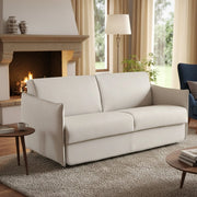 Follina, Divano Letto 2 Posti Sfoderabile Made in Italy, 160x95 cm Beige
