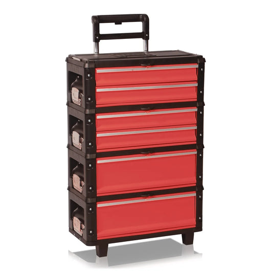 Carrello portautensili a 4 vie 1.1.2.2, colore rosso