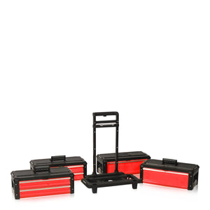 Carrello portautensili a 4 vie 1.1.2.2, colore rosso