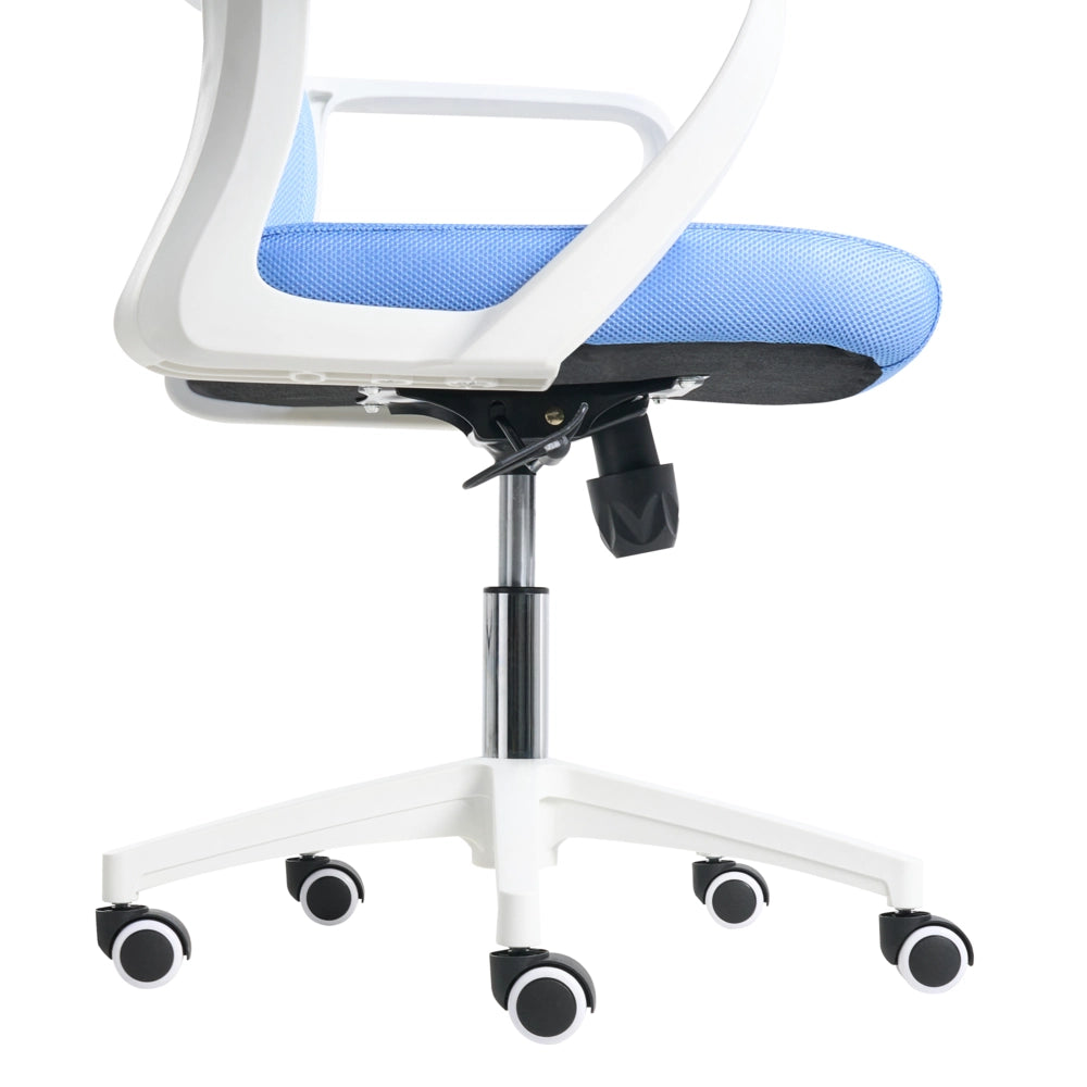 Sedia da ufficio con base girevole e poggiatesta regolabile in altezza con rete Home Office Blu stile moderno