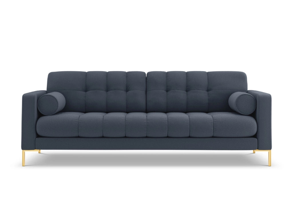 Cosmopolitan Design - Divano "Bali" 4 posti in tessuto strutturato blu scuro 