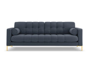 Cosmopolitan Design - Divano "Bali" 4 posti in tessuto strutturato blu scuro 