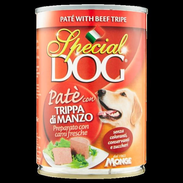 SET 12 CONFEZIONI DI SPECIAL DOG PATÈ 400 GR TRIPPA E MANZO
