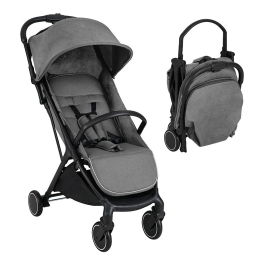 Passeggino leggero per bambini piegatura con una mano, Passeggino portatile con schienale reclinabile Grigio-Passeggini per bimbi