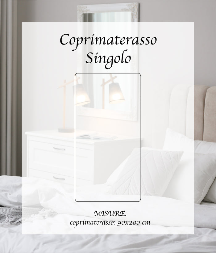 Coprimaterasso Trattamento Carbonio Salvamaterasso Traspirante Con Angoli Elasticizzati Antistatico Antiacaro Traspirante Regolatore Materassi  Bianco - Singolo