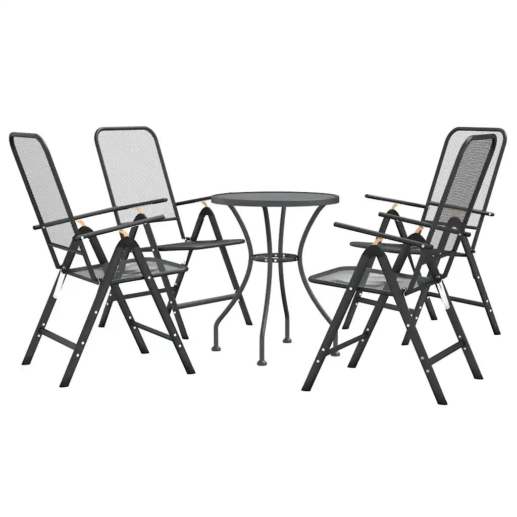 Set da Pranzo per Giardino 5pz Rete Metallica Espansa Antracite cod mxl 32089