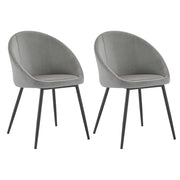 Set di 2 sedie vintage DIANE in velluto grigio