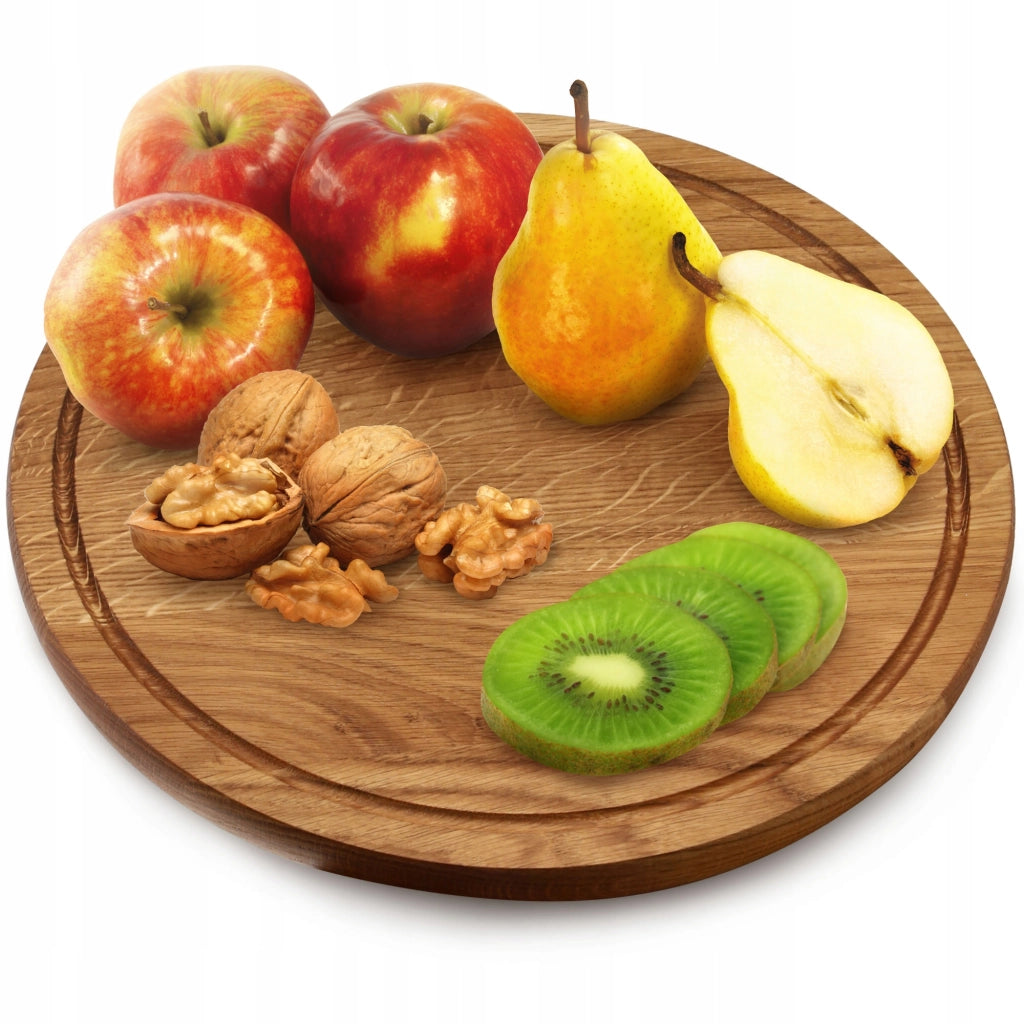 Vassoio da portata KADAX per snack, formaggi, pizze, piatto in legno, rotondo, 40 cm