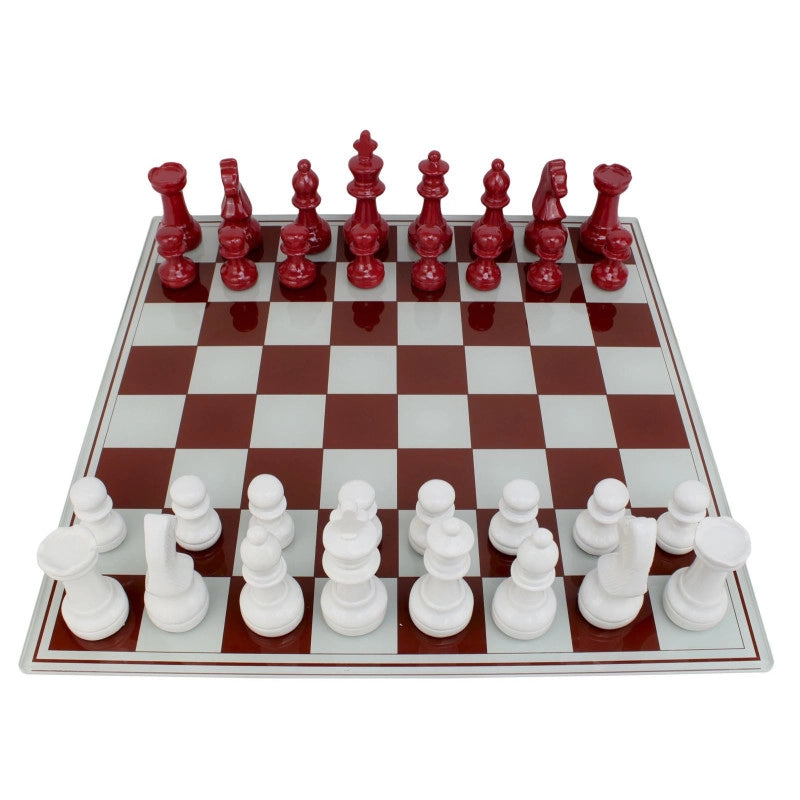 Set Scacchiera Rossa/bianca cm 61x61x14