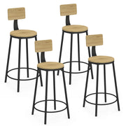 IDMarket - Set di 4 sgabelli da bar DETROIT, seduta rotonda con schienale dal design industriale