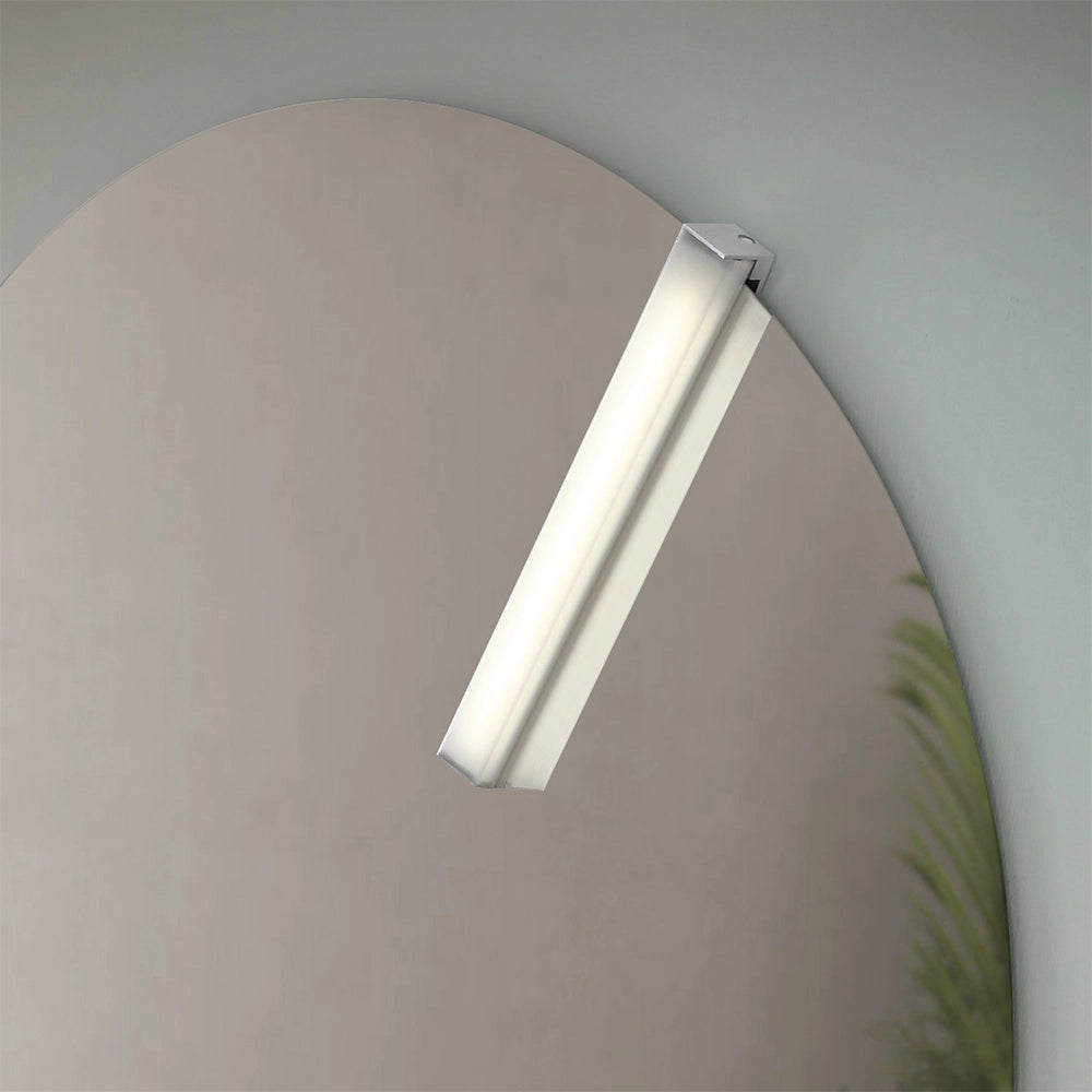 Specchio tondo 70 cm a filo lucido con lampada a LED da 26 cm