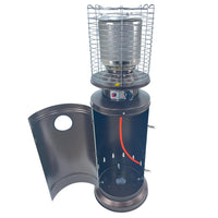 Stufa a Gas da Esterno Riscaldatore Gpl Portatile con Ruote FIRE Cilindro Arredo Riscaldante per Terrazzo Patio G Grigio