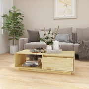 Tavolino da Salotto-Tavolino da soggiorno-Tavolo 110x50x33,5 cm in Legno Massello di Pino 560759