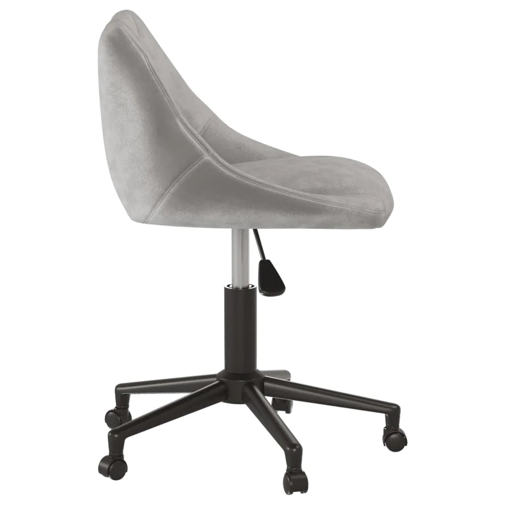 Sedia da Ufficio Girevole Grigio Chiaro in Velluto 335484