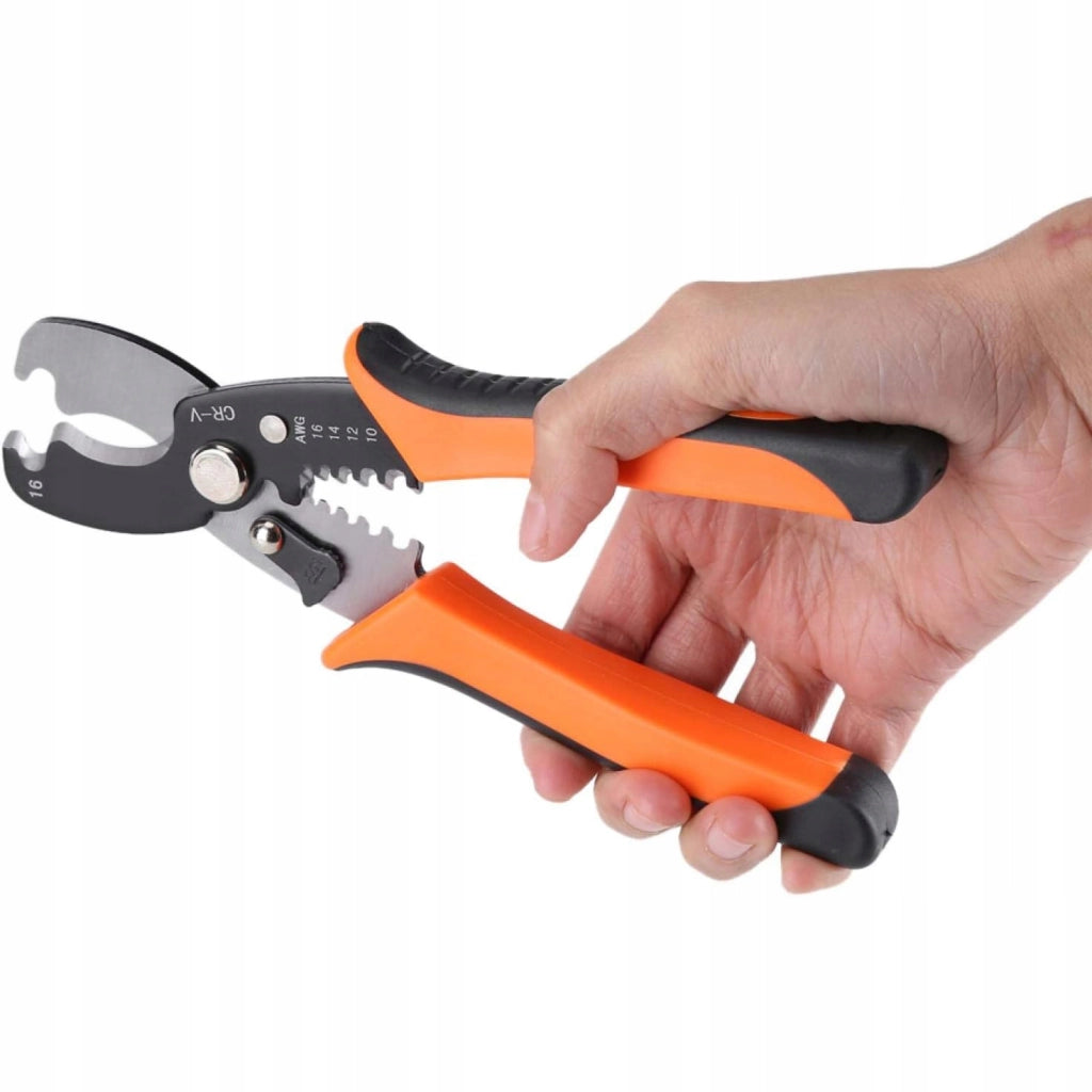 Pinza per Taglio e Spellatura Cavi – Acciaio Temperato, Manico Ergonomico | Lunghezza 180 mm, Gamma 0,2-6 mm