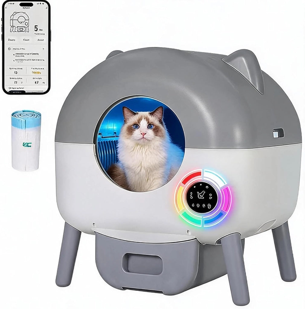 Lettiera Gatto Autopulente 89 L Con APP; Capacità Massima; Lettiera Automatica Per Gatti; Lettiera Con Triplo Sensore Di Sicurezza; Ampio Spazio;Adatta a Famiglie Con Più Gatti
