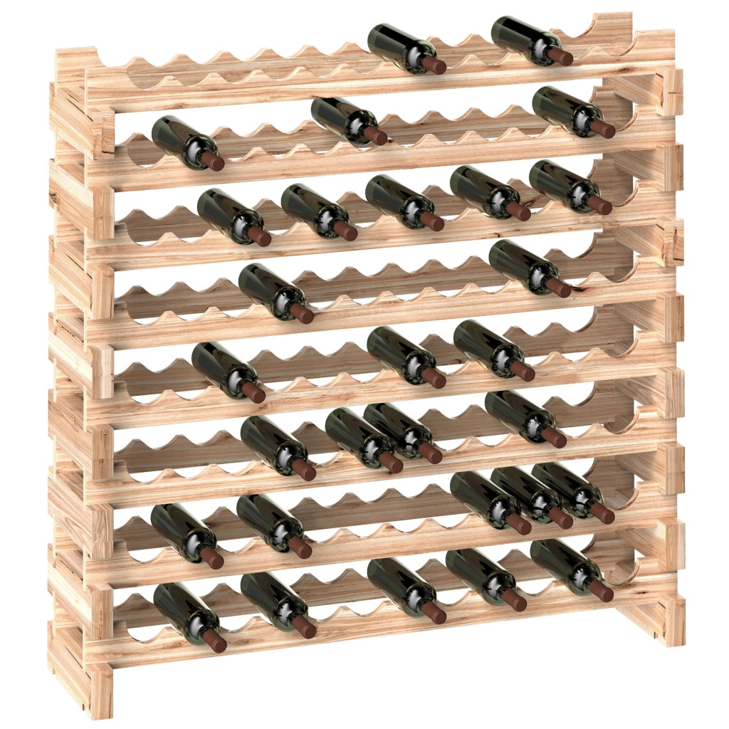 Portabottiglie in Legno 8 Livelli ¨C zephmum ¨C Naturale 114x28x113,5 cm