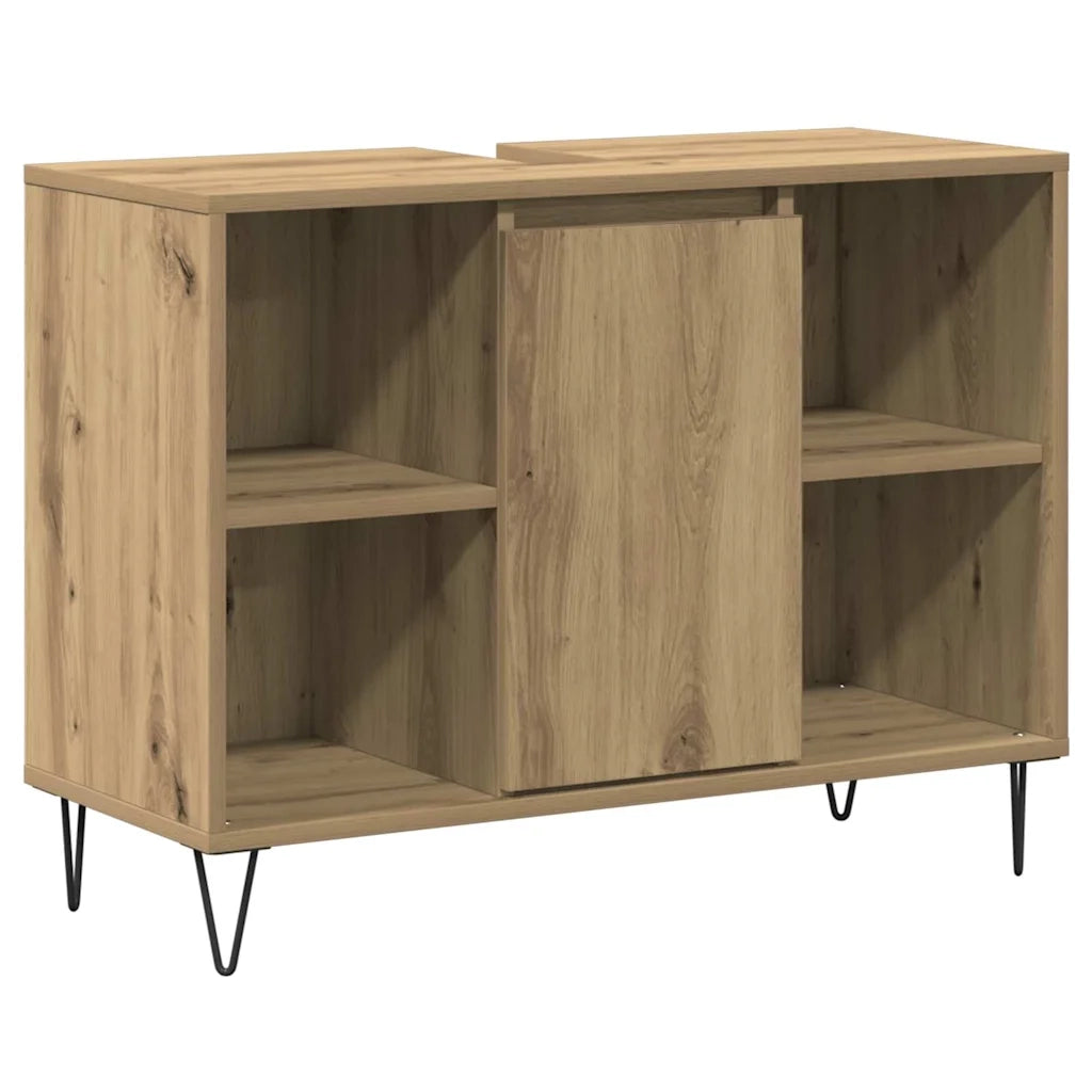 Mobile da Bagno | Armadio da bagno con porta Rovere artigianale 80 x 33 x 60 cm