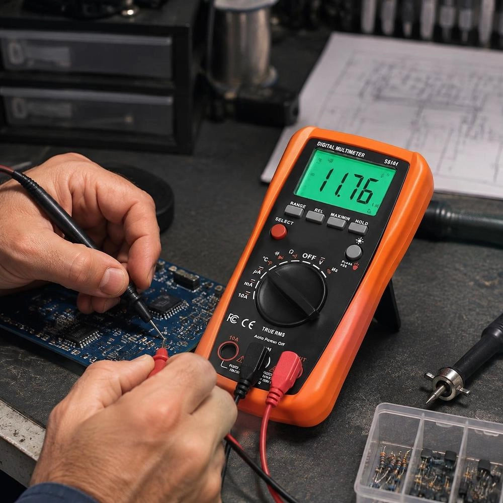 Digital Multimeter, 4000-count TRMS DC/AC Voltmeter Current Tester, Auto-ranging Multimeter For Current, Voltage, Resistance, Capacitance, Temperature, Diodes, Continuity, Duty Cycle