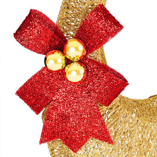 Renna Natalizia XXL con Slitta Luminosa per Esterno 8 Funzioni Bianco Freddo H120