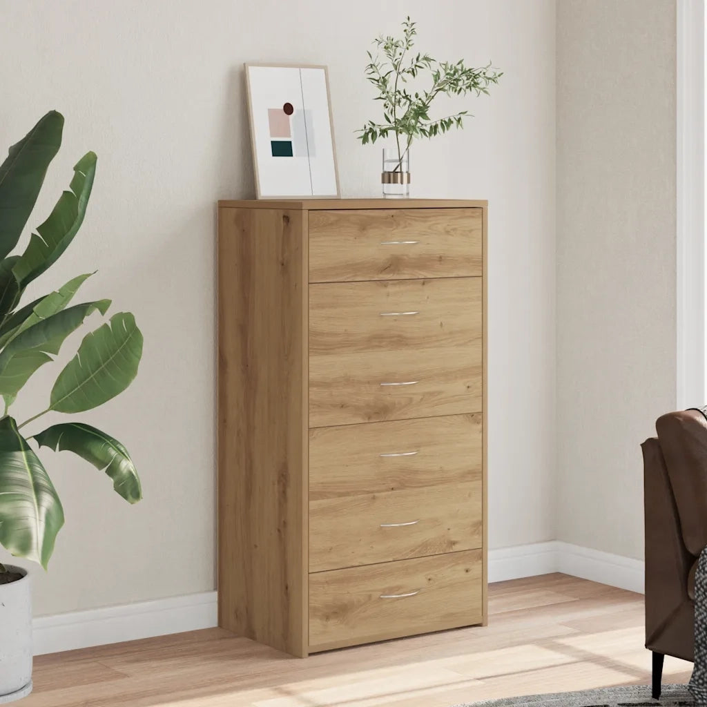 Credenza-Buffet-Armadio da cucina 6 Cassetti Rovere Artigianale 50x34x96cm Truciolato