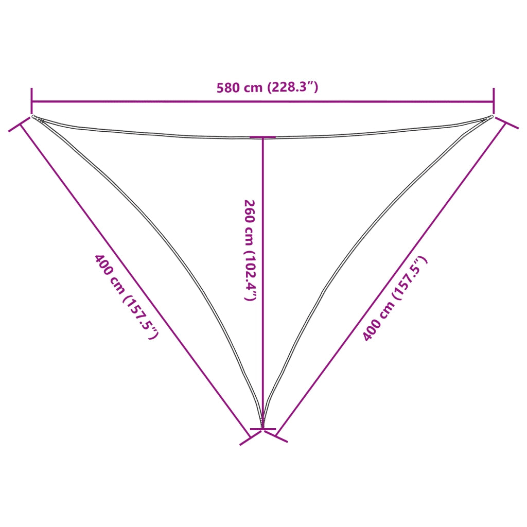 Parasole a Vela Oxford Triangolare 4x4x5,8 m Nero 135782