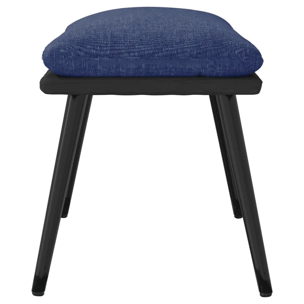 Poggiapiedi Blu 45x29,5x35 cm in Tessuto e Similpelle 341519