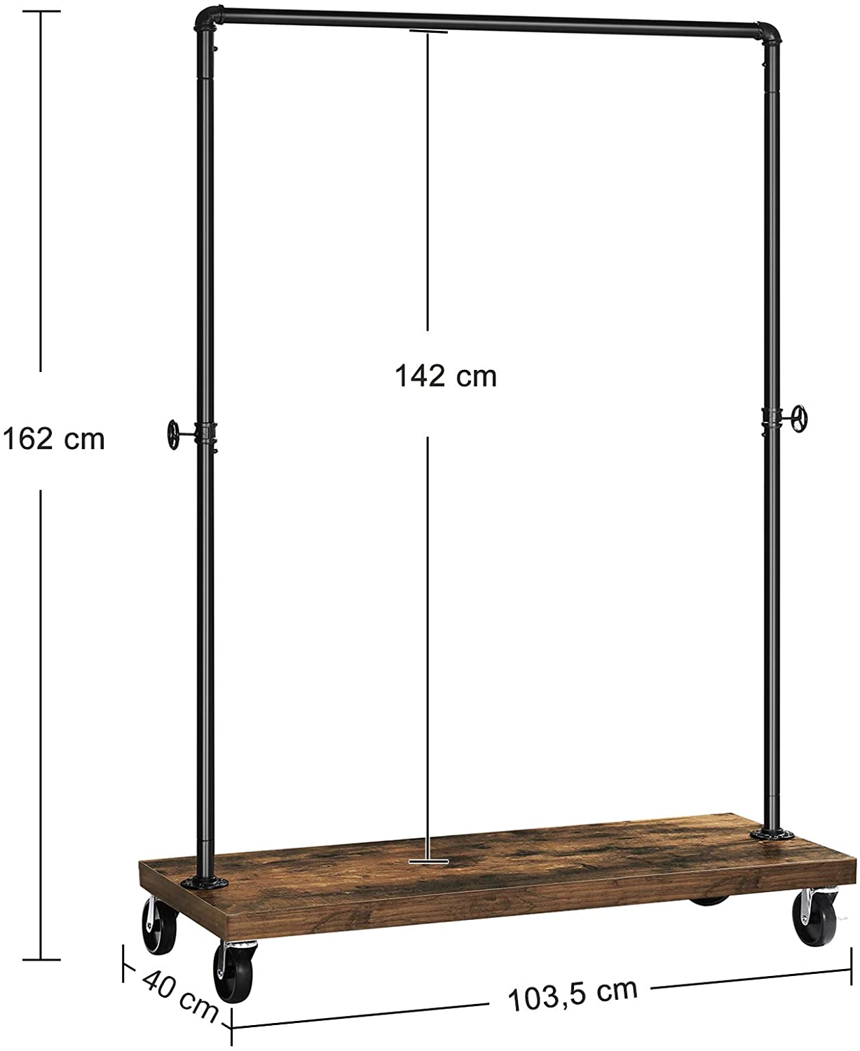 Appendiabiti Valora HSR65BX in truciolato di metallo marrone rustico