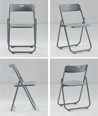 Kit 6pz Sedia Pieghevole Metallo Verniciato ABS Salvaspazio Seduta Ergonomica Grigio