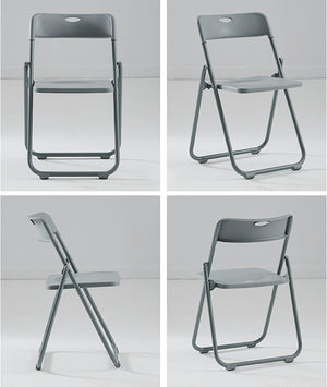Kit 6pz Sedia Pieghevole Metallo Verniciato ABS Salvaspazio Seduta Ergonomica Grigio