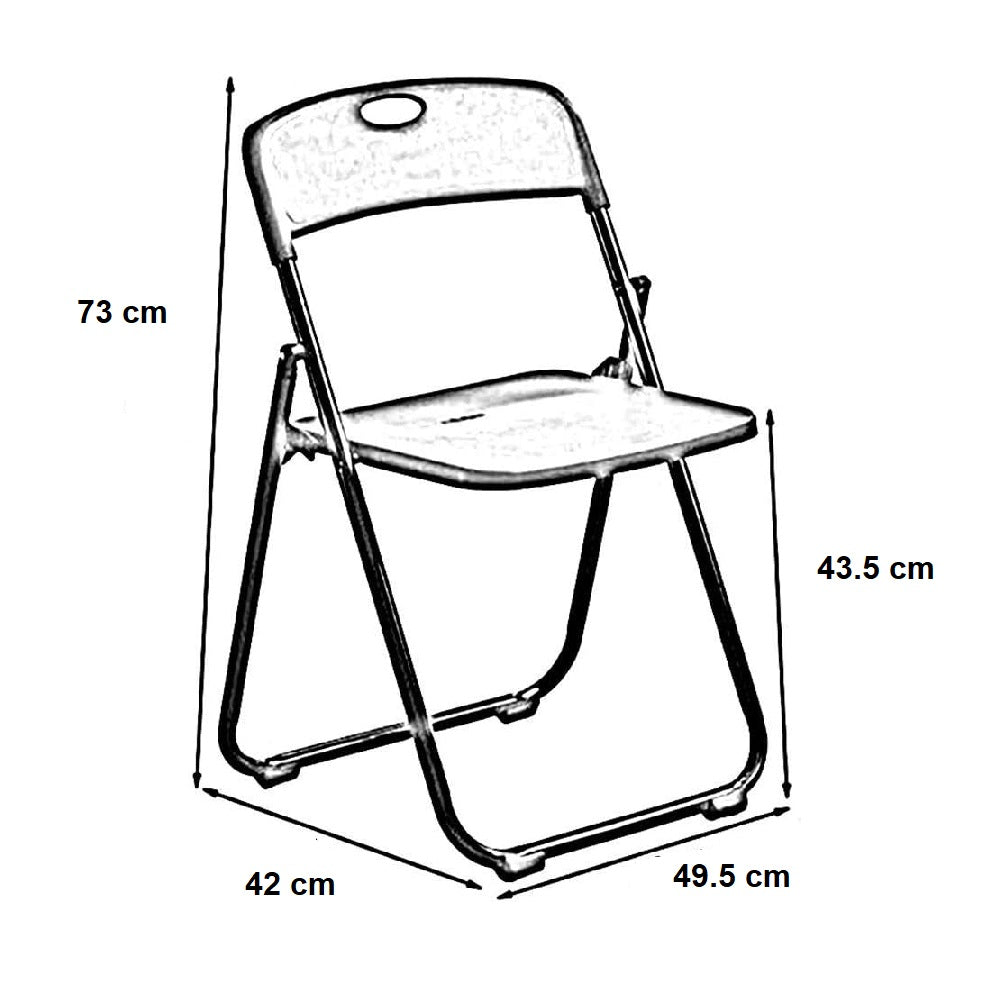 Kit 6pz Sedia Pieghevole Metallo Verniciato ABS Salvaspazio Seduta Ergonomica Grigio