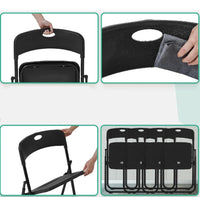 Kit 6pz Sedia Pieghevole Metallo Verniciato ABS Salvaspazio Seduta Ergonomica Grigio