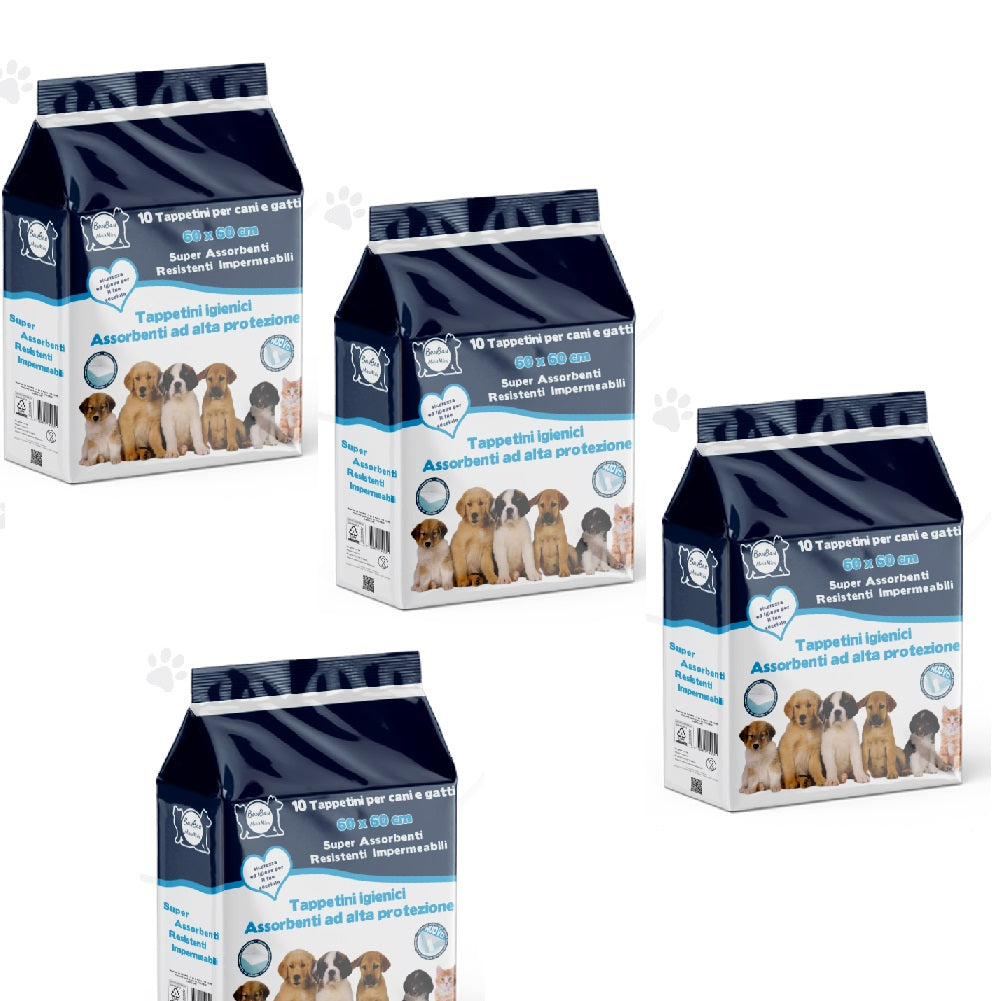 120pz Tappetini Igienici Traversine Cane Super Assorbenti 60x60cm con adesivo