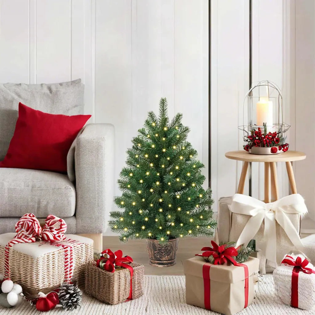 Albero di Natale artificiale con 150 LED Verde 65 cm PE e PVC 3397298