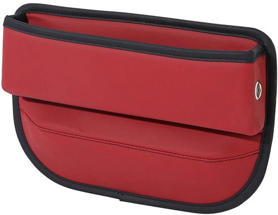 Organizzatore per sedili posteriori per auto, apripista per sedili posteriori, console centrale per auto, cassetto laterale per sedili anteriori, borsa in pelle per piccoli oggetti, smartphone (rosso)